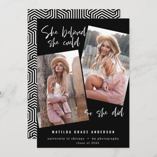 Ze geloofde dat ze dat kon, dus ze deed afstuderen (Voorkant / Achterkant)