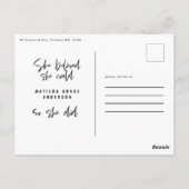 Ze geloofde dat ze dat kon, dus ze deed afstuderen briefkaart (Achterkant)