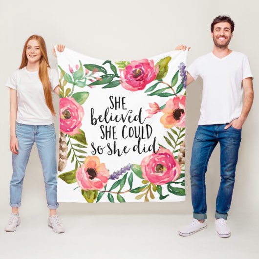 Ze geloofde dat ze dat kon. fleece deken (In situ)