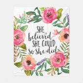 Ze geloofde dat ze dat kon. fleece deken (Voorkant)