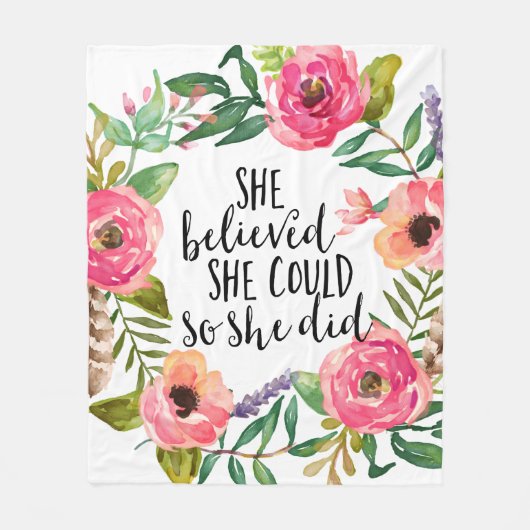 Ze geloofde dat ze dat kon. fleece deken (Voorkant)
