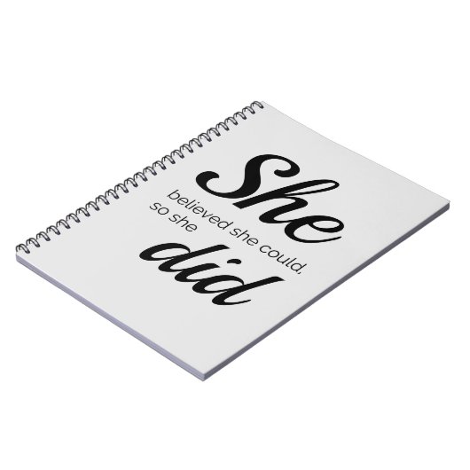 Ze geloofde dat ze dat kon. notitieboek (Linkerzijde)