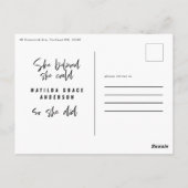 Ze geloofde dat ze dat kon zodat ze afstuderen pos briefkaart (Achterkant)