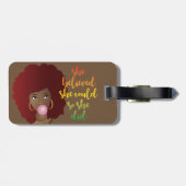 Ze geloofde dat ze dat ook kon, Red Afro, Brown Bagagelabel (Achterkant horizontaal)