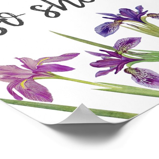 Ze geloofde dat ze de Paarse Waterverf Floral kon  Poster (Hoek)