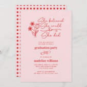 Ze geloofde dat ze de uitnodiging van de GraduPart (Voorkant / Achterkant)