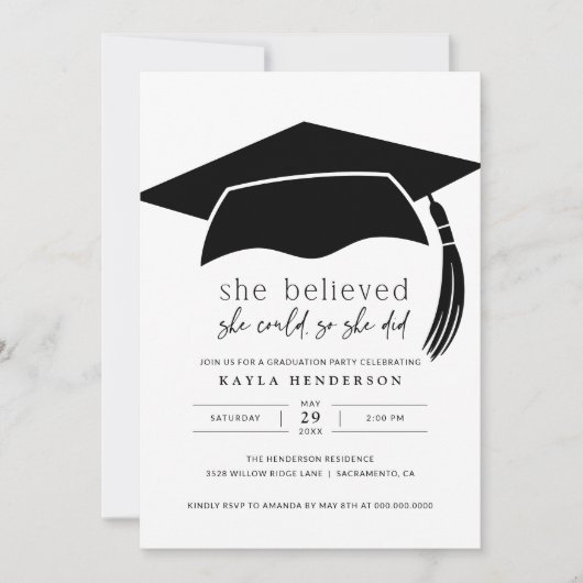 Ze geloofde dat ze de uitnodiging van de GraduPart (Voorkant)