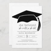 Ze geloofde dat ze de uitnodiging van de GraduPart (Voorkant / Achterkant)