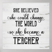 Ze geloofde dat ze de wereldleraar kon veranderen poster (Voorkant)