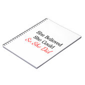 Ze geloofde dat ze... dus dat deed ze. notitieboek (Linkerzijde)