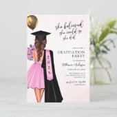 Ze geloofde dat ze een afstudeerfeest kon organise kaart (Staand voorkant)