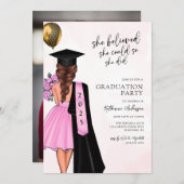 Ze geloofde dat ze een afstudeerfeest kon organise kaart (Voorkant / Achterkant)