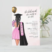 Ze geloofde dat ze een afstudeerfeest kon organise kaart (Staand voorkant)