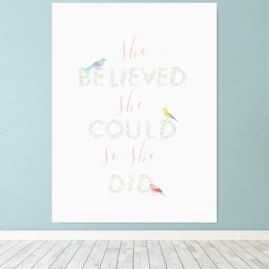 Ze geloofde dat ze een feminist van de vogelgriep  canvas afdruk (Insitu (Houten vloer))