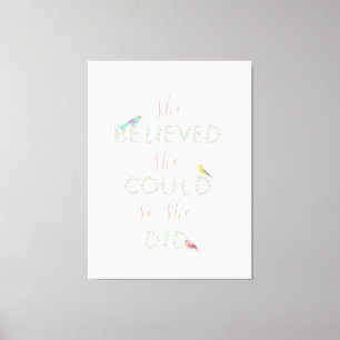 Ze geloofde dat ze een feminist van de vogelgriep  canvas afdruk