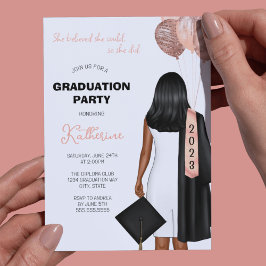 Ze geloofde dat ze een Girl Graduation Party kon h Kaart