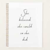 Ze geloofde dat ze een Inspirerend prijsopgave kon Planner (Voorkant)