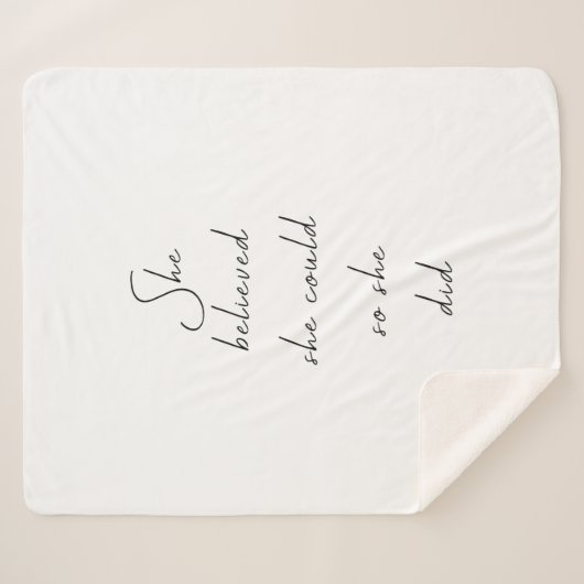 Ze geloofde dat ze een Inspirerend prijsopgave kon Sherpa Deken (Voorkant (horizontaal))