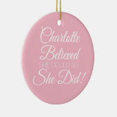 Ze geloofde dat ze een persoonlijke naam roze kon  keramisch ornament (Rechts)