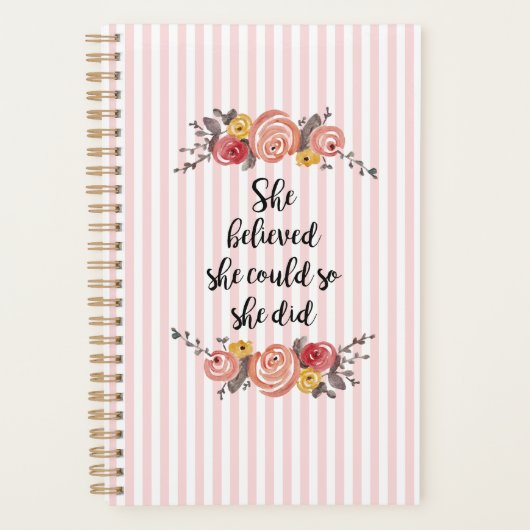 Ze geloofde dat ze een roze strepventilator kon ma planner (Voorkant)