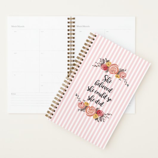 Ze geloofde dat ze een roze strepventilator kon ma planner (Display)