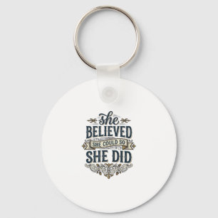 Ze geloofde dat ze een vintage motivatie-shirt dee sleutelhanger