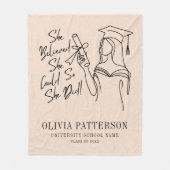 Ze geloofde dat ze fleecedeken kon Afstuderen Fleece Deken (Voorkant)