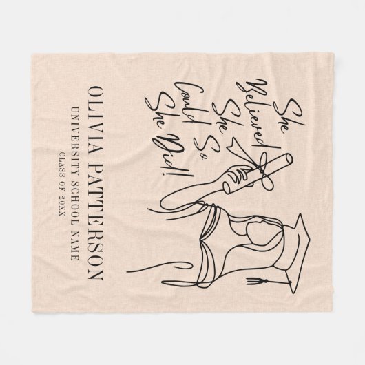 Ze geloofde dat ze fleecedeken kon Afstuderen Fleece Deken (Voorkant (Horizontaal))