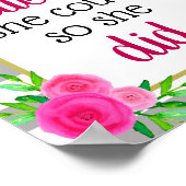 Ze geloofde dat ze Floral Stripes Motivatie kon ma Poster (Hoek)