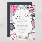 Ze geloofde dat ze het afstudeerfeest kon verzorge kaart (Voorkant / Achterkant)