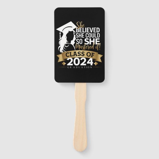 Ze geloofde dat ze het kon dus behaalde ze het 202 handwaaier (Voorkant)