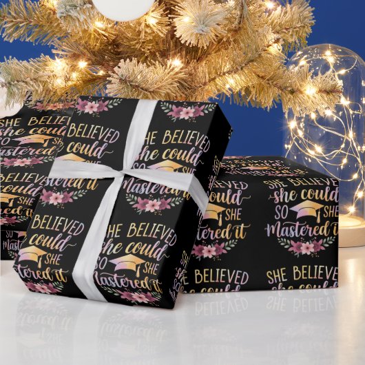 Ze geloofde dat ze het kon dus behaalde ze het afs cadeaupapier (Feestdagen)