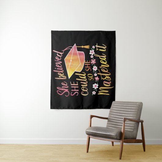 Ze geloofde dat ze het kon dus behaalde ze het gra wandkleed (In situ)