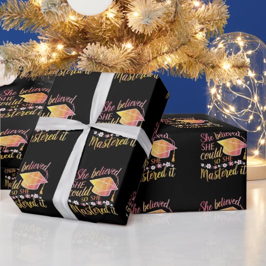 Ze geloofde dat ze het kon dus behaalde ze het met cadeaupapier (Feestdagen)