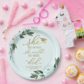 Ze geloofde dat ze het kon, dus deed ze Afstudeerd Papieren Bordje (Feest)