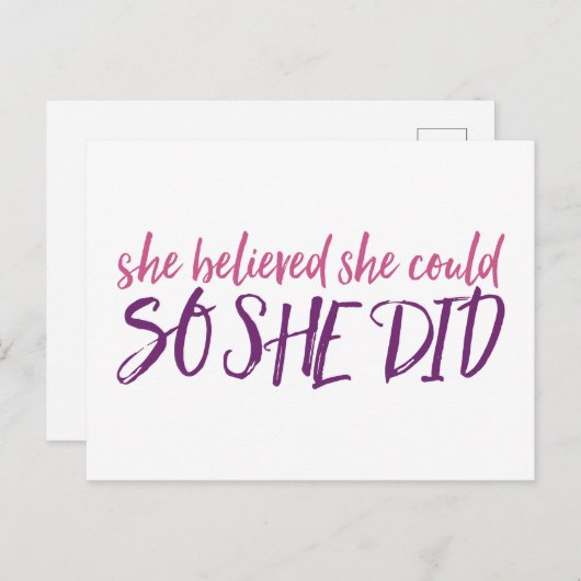 Ze geloofde dat ze het kon, dus deed ze dat briefkaart (Voorkant / Achterkant)