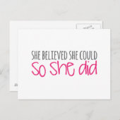 Ze geloofde dat ze het kon, dus deed ze dat briefkaart (Voorkant / Achterkant)
