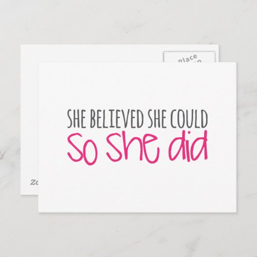 Ze geloofde dat ze het kon, dus deed ze dat briefkaart (Voorkant / Achterkant)