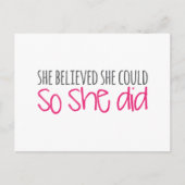 Ze geloofde dat ze het kon, dus deed ze dat briefkaart (Voorkant)