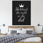 Ze geloofde dat ze het kon, dus deed ze dat canvas afdruk (Insitu (Slaapkamer))