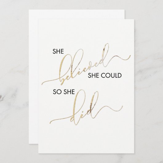 Ze geloofde dat ze het kon, dus deed ze een inspir (Voorkant / Achterkant)