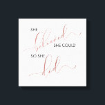 Ze geloofde dat ze het kon, dus deed ze een inspir canvas afdruk<br><div class="desc">Onze typografie citaat stretched canvas muurkunst bevat het citaat "Ze gelooft dat ze kon, dus ze deed." Geloof en deed zijn in een prachtig kalligrafie schrift belettering rijkelijk versierd met faux roos gouden folie, die prachtig contrasteert met de rest van het citaat in een diep, rijk zwart modern sans serif...</div>