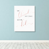 Ze geloofde dat ze het kon, dus deed ze een inspir canvas afdruk (Insitu (Houten vloer))