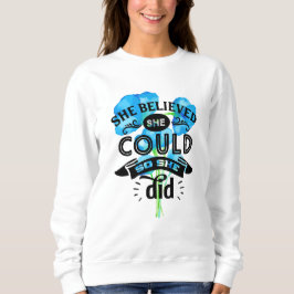 Ze geloofde dat ze het kon, dus deed ze het | Blau Trui