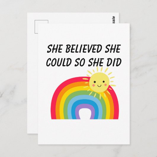 ze geloofde dat ze het kon, dus deed ze het       briefkaart (Voorkant / Achterkant)