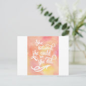 Ze geloofde dat ze het kon, dus deed ze het briefkaart (Staand voorkant)