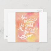 Ze geloofde dat ze het kon, dus deed ze het briefkaart (Voorkant / Achterkant)
