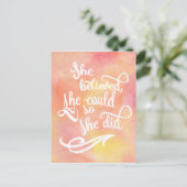 Ze geloofde dat ze het kon, dus deed ze het briefkaart (Staand voorkant)
