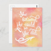 Ze geloofde dat ze het kon, dus deed ze het briefkaart (Voorkant / Achterkant)