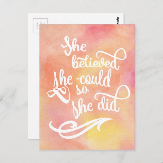 Ze geloofde dat ze het kon, dus deed ze het briefkaart (Voorkant / Achterkant)